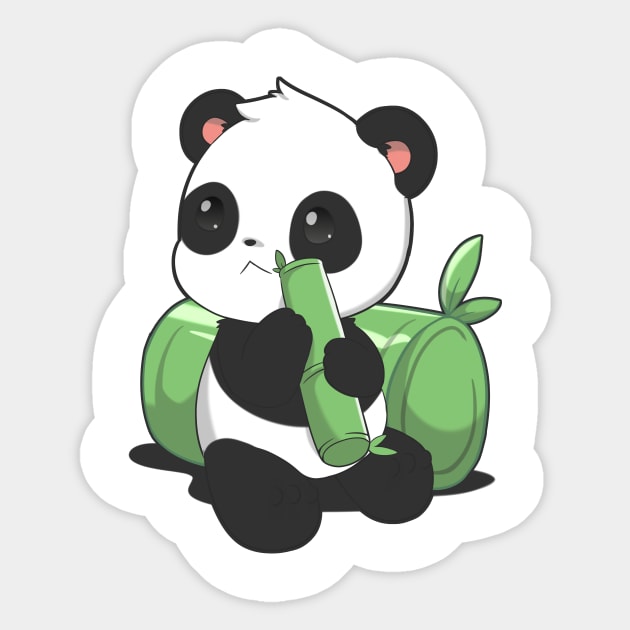 Cute chibi panda Panda Sticker TeePublic